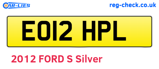 EO12HPL are the vehicle registration plates.