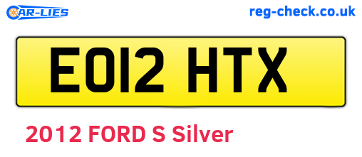 EO12HTX are the vehicle registration plates.