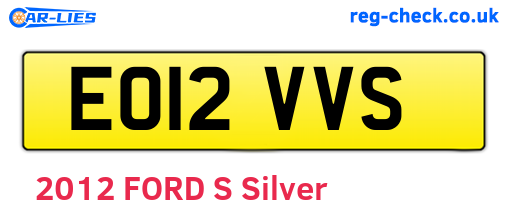EO12VVS are the vehicle registration plates.