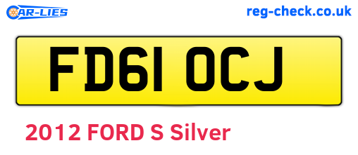 FD61OCJ are the vehicle registration plates.