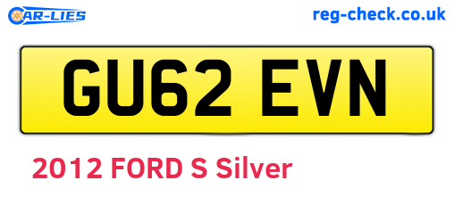 GU62EVN are the vehicle registration plates.