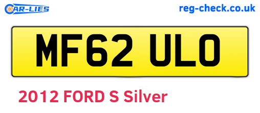 MF62ULO are the vehicle registration plates.