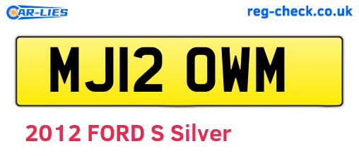 MJ12OWM are the vehicle registration plates.