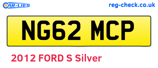 NG62MCP are the vehicle registration plates.