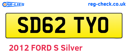 SD62TYO are the vehicle registration plates.