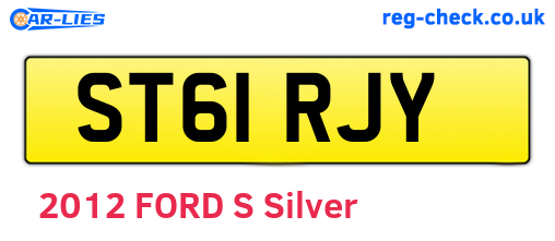 ST61RJY are the vehicle registration plates.