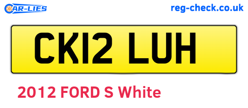 CK12LUH are the vehicle registration plates.