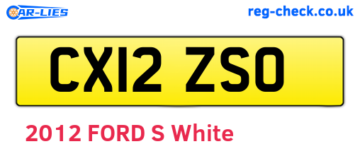 CX12ZSO are the vehicle registration plates.