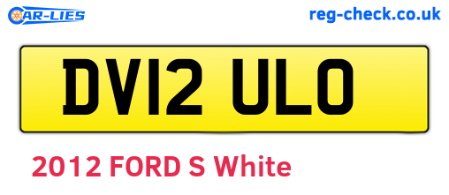 DV12ULO are the vehicle registration plates.