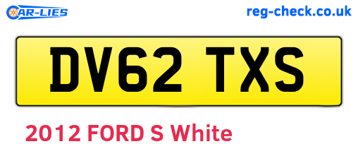 DV62TXS are the vehicle registration plates.