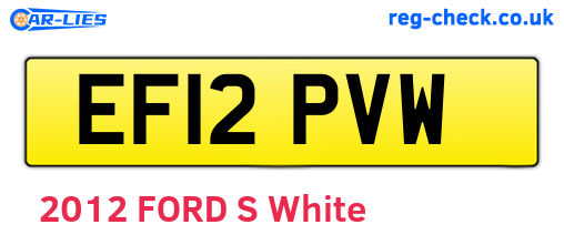 EF12PVW are the vehicle registration plates.