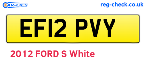 EF12PVY are the vehicle registration plates.