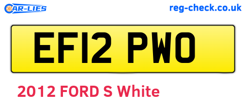 EF12PWO are the vehicle registration plates.