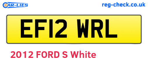 EF12WRL are the vehicle registration plates.