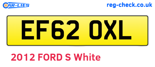 EF62OXL are the vehicle registration plates.