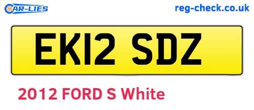 EK12SDZ are the vehicle registration plates.