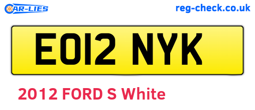 EO12NYK are the vehicle registration plates.