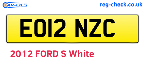 EO12NZC are the vehicle registration plates.