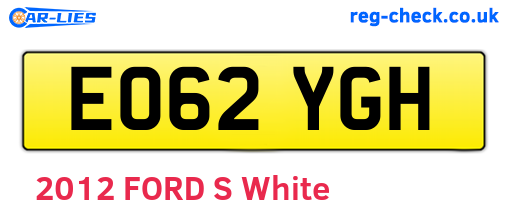 EO62YGH are the vehicle registration plates.