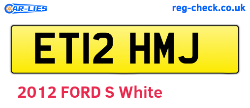 ET12HMJ are the vehicle registration plates.