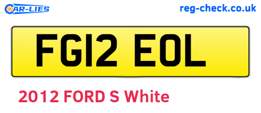 FG12EOL are the vehicle registration plates.