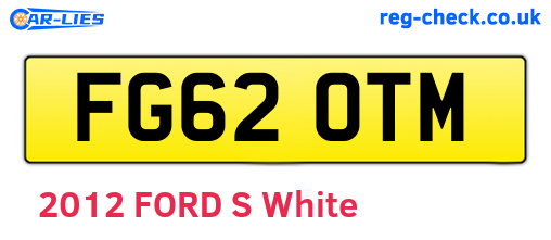 FG62OTM are the vehicle registration plates.