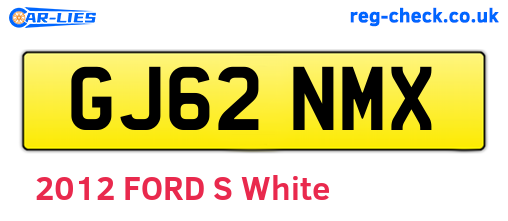 GJ62NMX are the vehicle registration plates.