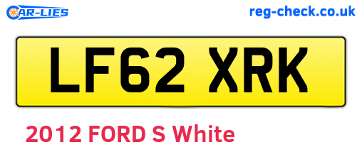 LF62XRK are the vehicle registration plates.