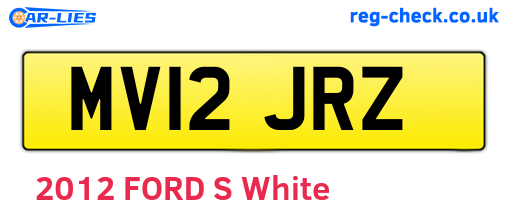 MV12JRZ are the vehicle registration plates.