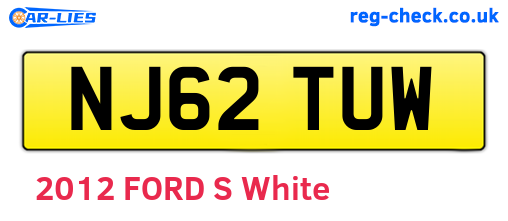 NJ62TUW are the vehicle registration plates.
