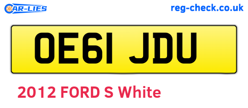 OE61JDU are the vehicle registration plates.