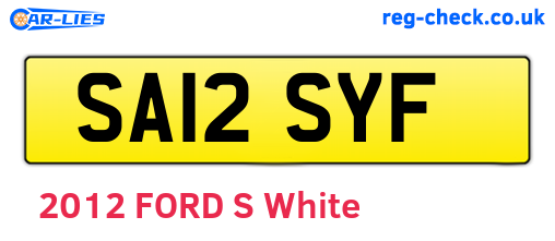 SA12SYF are the vehicle registration plates.