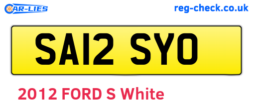 SA12SYO are the vehicle registration plates.
