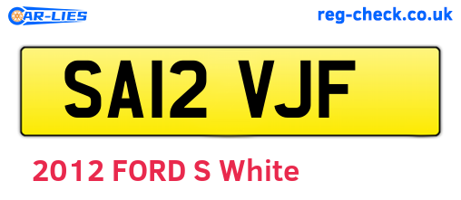 SA12VJF are the vehicle registration plates.