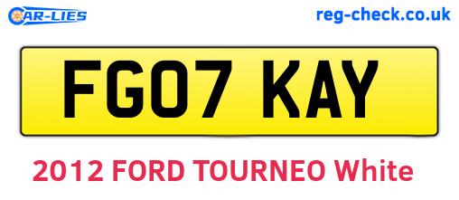 FG07KAY are the vehicle registration plates.