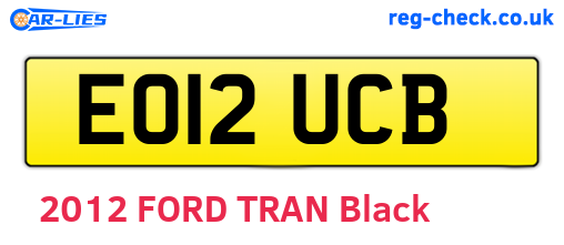 EO12UCB are the vehicle registration plates.