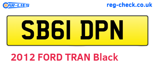 SB61DPN are the vehicle registration plates.