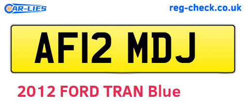 AF12MDJ are the vehicle registration plates.