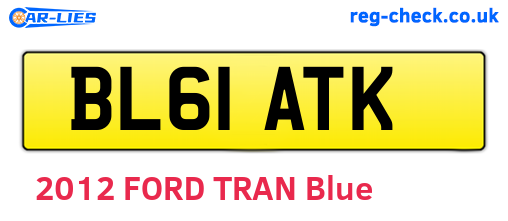 BL61ATK are the vehicle registration plates.