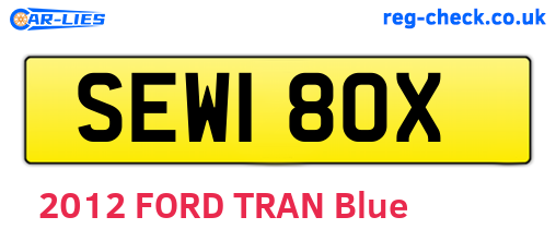SEW180X are the vehicle registration plates.