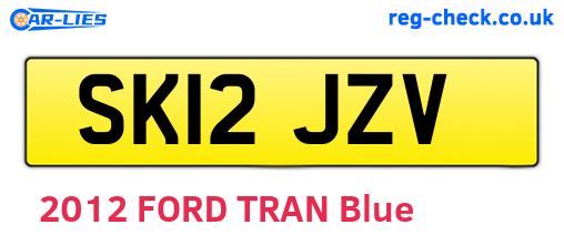 SK12JZV are the vehicle registration plates.