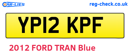 YP12KPF are the vehicle registration plates.
