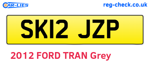 SK12JZP are the vehicle registration plates.