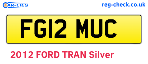 FG12MUC are the vehicle registration plates.