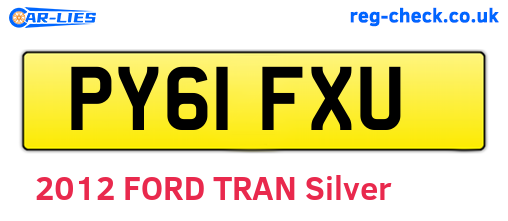 PY61FXU are the vehicle registration plates.