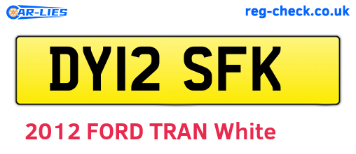DY12SFK are the vehicle registration plates.