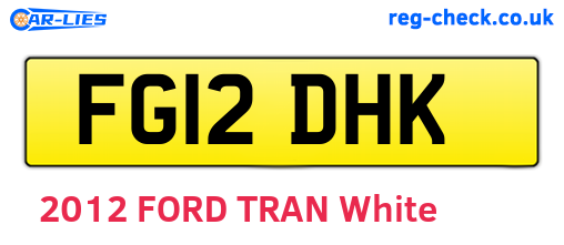FG12DHK are the vehicle registration plates.
