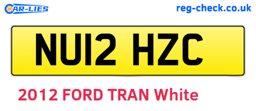 NU12HZC are the vehicle registration plates.