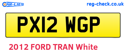 PX12WGP are the vehicle registration plates.