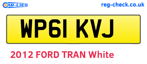 WP61KVJ are the vehicle registration plates.